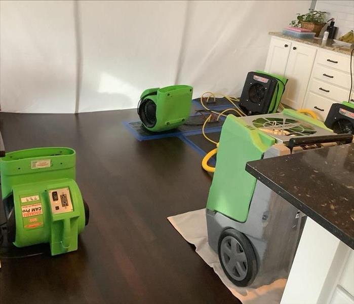 Picture of a kitchen set up with special drying equipment